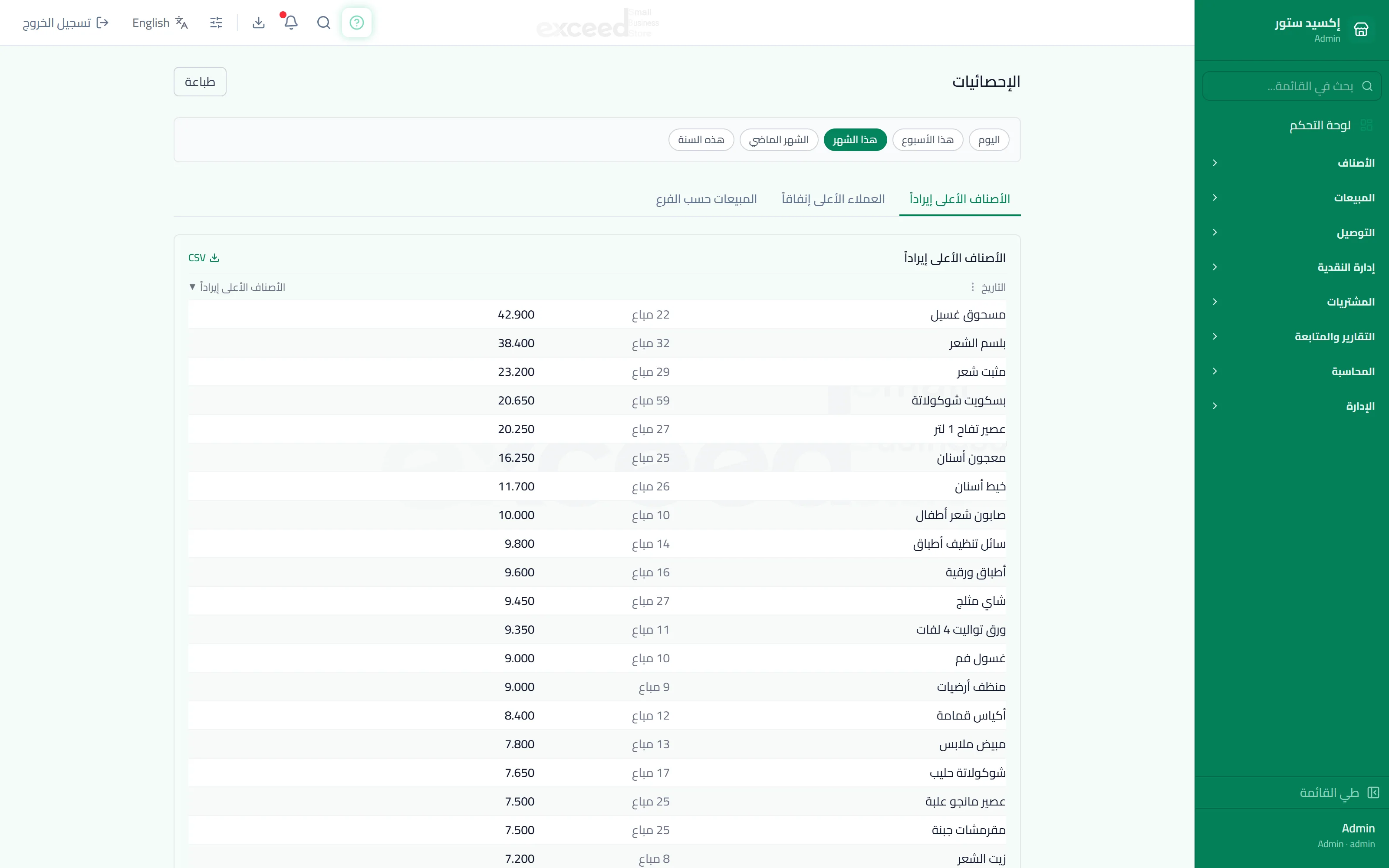 تقارير المبيعات والربحية — 3